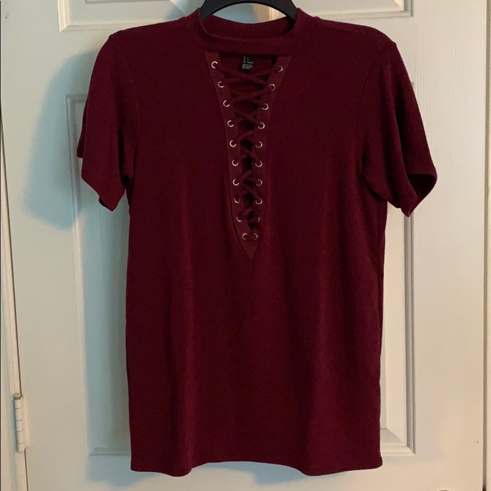 F21 Lace Up Top
